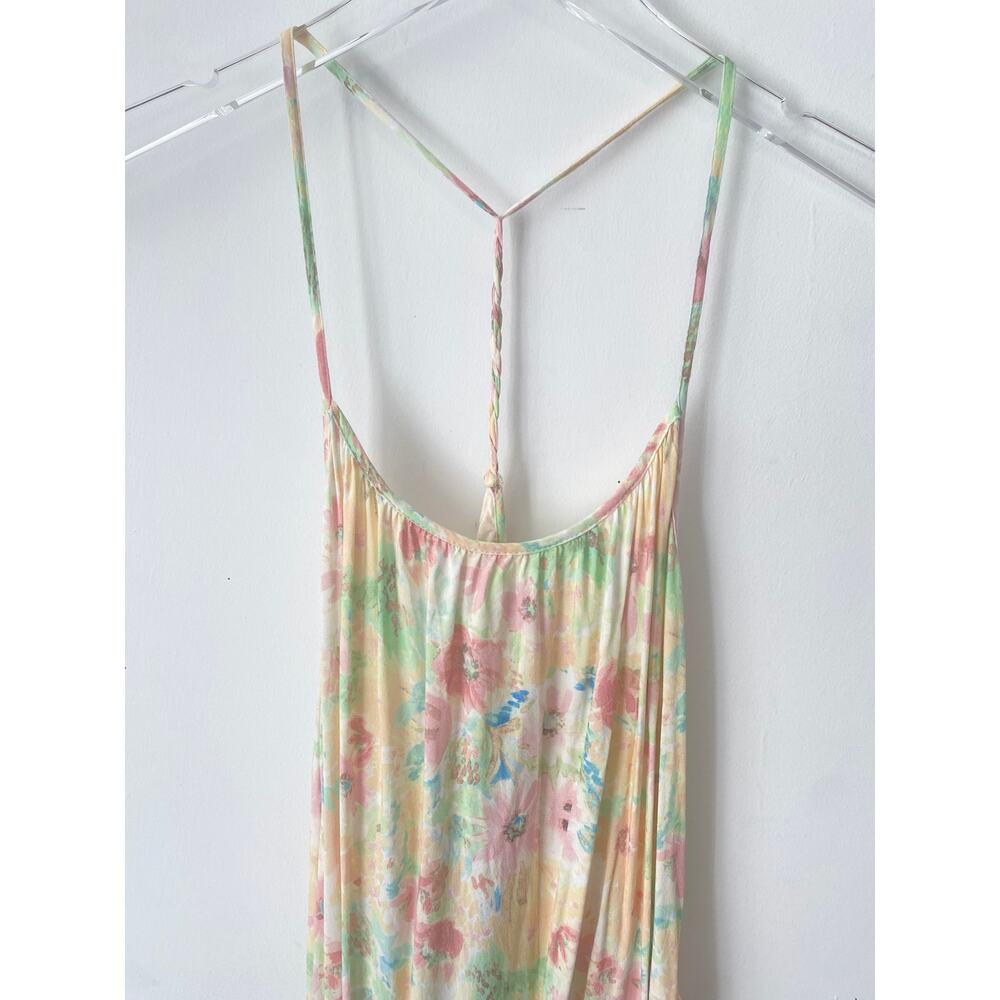 NAF NAF FLORAL RACERBACK RUFFLE MAXI DRESS SIZE MEDIUM - Picture 8 of 8